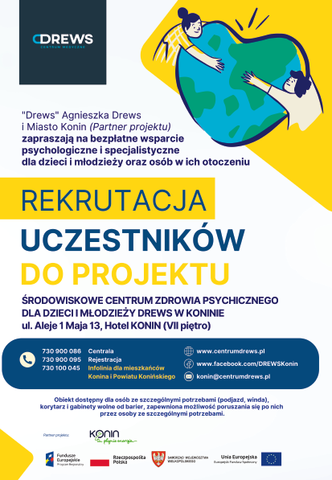 PLAKAT Rekrutacja uczestników projektu DREWS Konin