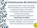 Podziękowania dla rodzicó za nominację do plebiscytu Nauczyciel na medal