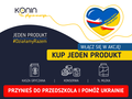 Plakat zachęcający do włączenia się w akcję pomocy Ukrainie Kup jeden produkt