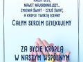 Podziękowanie za akcję JEDEN PRODUKT. Na dole słonie nałożone na siebie trzymajace serce niebiesko żółte