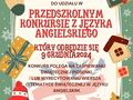 Plakat zachęcający do udziału w przedszkolnym konkursie z języka angielskiego